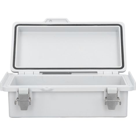 Boîtier étanche IP67 en ABS et acier inox pour extérieur, coffret de connexion DIY, 100x200x70mm, gris, avec 4 supports et vis (1/5)