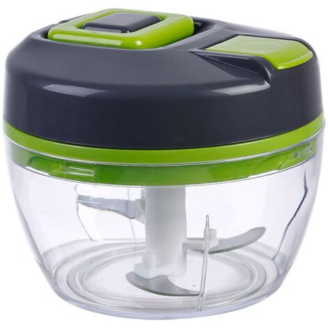 Mixeur Manuel 550ML, Hachoir Manuel, Mini Hachoir Manuel, Coupe Oignon Manuel, Hachoir Oignon avec Acier Inoxydable 3 Lames pour Oignon, Ail, Viande, Légumes, Noix (1/5)