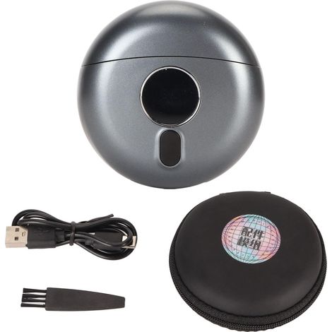 Tondeuse à barbe électrique rechargeable USB, mini et portable, idéale pour les voyages et le visage des hommes (grise). (1/5)