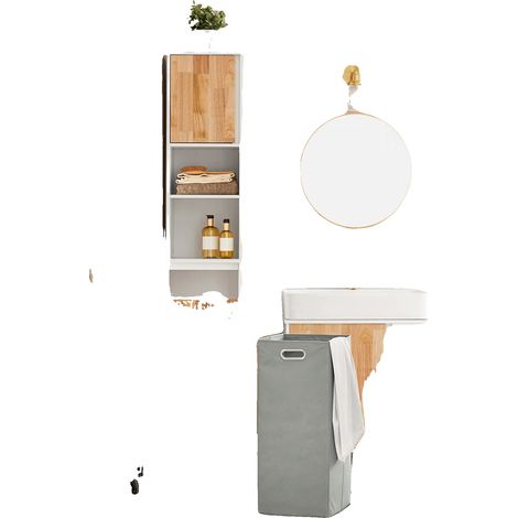 Aufbewahrungsschrank, modernes Design, robuste Holzkonstruktion, WEISS (1/5)