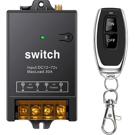 Wireless Remote Control Switch 12v Single Circuit DC Wireless Switch Remote Control Switch (Black)
