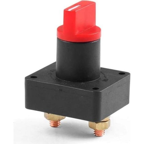100A 12V Rotary Battery Disconnect Switch, Car Battery Power Cut Off Switch, Black (1/5)