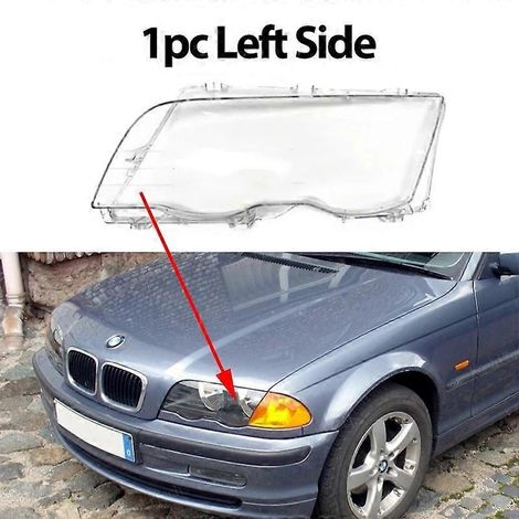 Scheinwerferabdeckung, transparente Lampenschirm-Scheinwerferschale aus Polycarbonat für BMW E46 4-Türer 3er Reihe (1998–2001), Teilenummern: 63136902766, 63126902754 – 1 Stück, linke Seite