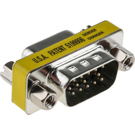 Adaptateur Sub-D 15 Mâle vers Sub-D 15 Femelle RS PRO ( Prix pour 1 ) (1/2)