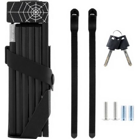 Candado plegable para bicicleta, candado antirrobo para bicicleta eléctrica con llave, diseño de telaraña, candado de seguridad portátil para bicicleta y motocicleta, accesorios para bicicleta.