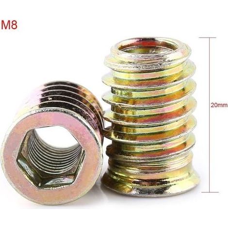 TAISHENGDA – Packung mit 20 M8-Sechskantmuttern aus Zinklegierung, Sortiment an Gewindemuttern aus Zinklegierung (M820 mm) – RWE-Sechskantmutter (1/5)