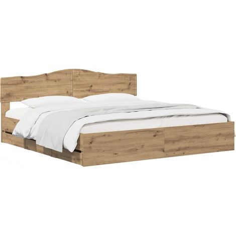 Bed Frame with Storage and Headboard Artisan Oak 180 x 200 cm vidaXL (1/5)