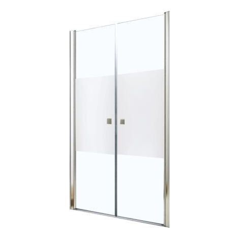 ONDEE ZEN - Porte de douche FRISCO - Finition Chromé - Portes Battantes - Givré - 90x194,5cm (1/4)