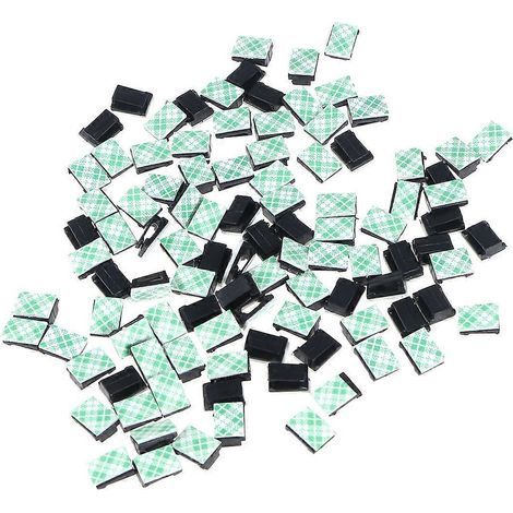 100 selbstklebende Kabelclips, Kabelbinder, Kabelklemmen, Kabelhalter, Kabelorganisatoren (Schwarz) - 100 Stück - Schwarz (1/4)