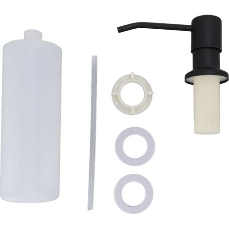 Distributeur de Savon Inox 300ml pour Évier - Rotation 360° Noir - Accessoire Multifonction Cuisine (1/5)