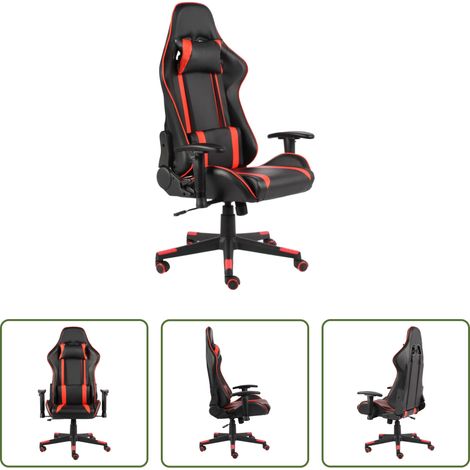 vidaXL Gamingstuhl Rot - Gaming-Stuhl Drehbar Rot PVC (1/5)