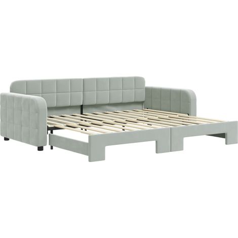 Maison Exclusive - Tagesbett Ausziehbar Hellgrau 90x200 cm Samt