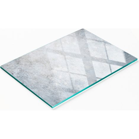Vassoio da portata in vetro temperato con grafica effetto cemento 80x52 cm (1/5)