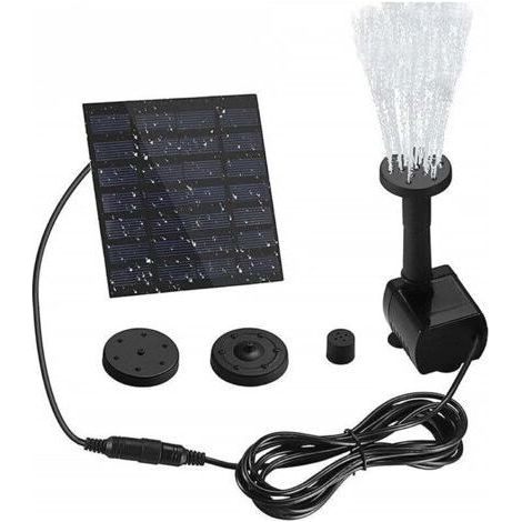 Vtizikl Solar Fountain - Solar Bird Bath Pump - Free Standing Floating Solar Fountain with Panel - 1.2W Solar Water Fountain for Garden, Pond and Swimming Pool Decor (1/5)