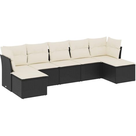 Maison Exclusive - Set de comedor de jardín 7 pzas y cojines ratá