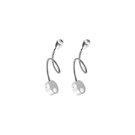 (Prise européenne ) 2pcs LED Bedside Wall Sconce Gooseneck Reading Light, 3W, 3000K, Warm White Reading Lights (1/5)