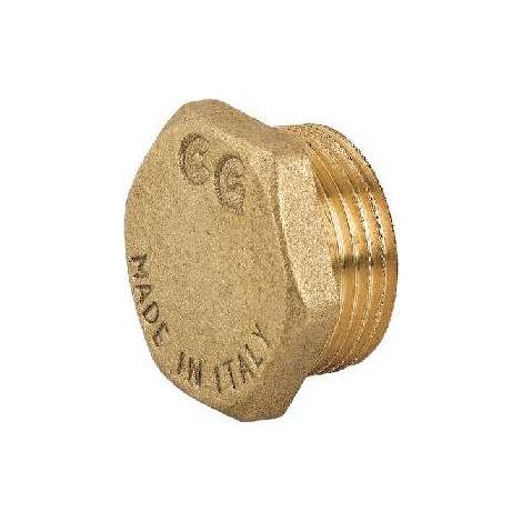 BOUCHON MÂLE AVEC HEXAGONE EN LAITON JAUNE Taille : 1/2"