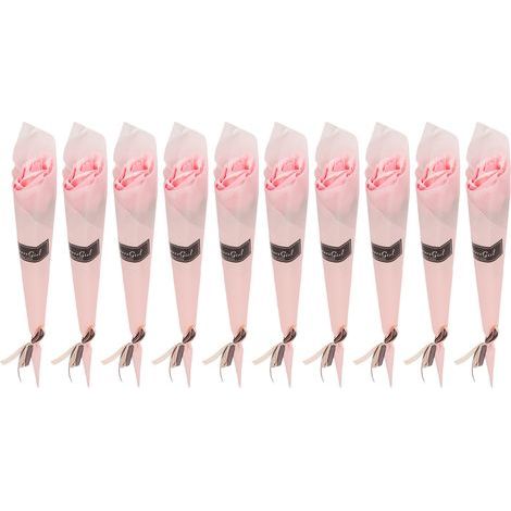 10 Pièces Savon Rose Fleur Artificielle Détails Réalistes Décoration Maison Bureau Cadeau Fête (1/5)