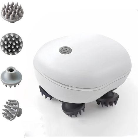 Masajeador capilar eléctrico infrarrojo recargable por USB de color blanco (1/5)