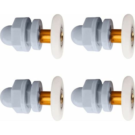 4 pièces Porte de Douche Rouleau Roulette Roulette Porte Coulissante Douche Coureurs De Porte Douche Roulettes Cabine de Douche Accessoire Matériel Outil pour porte de douche de 23 mm de diameter Lefo (1/5)