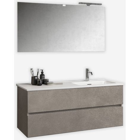 Orizon DX Hängewaschtisch mit Spiegel und Waschbecken fürs Badezimmer - Beige