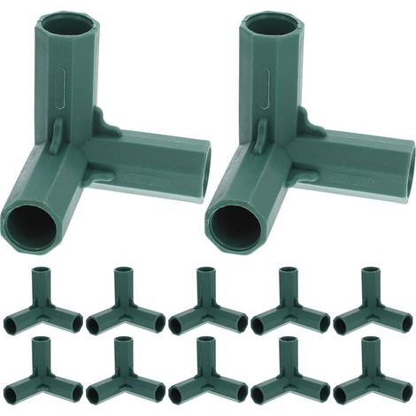 Connecteurs de Cadre de Serrage et en PP Lot de 12 16 Mm, Raccords Coudés 3 Voies Assemblage Rapide Résistance aux Intempéries pour Mobilier de Jardin (1/5)
