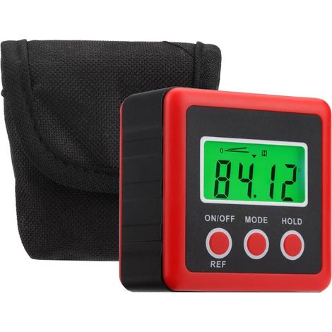 Livella digitale a bolla, LCD, base magnetica, IP54, rossa (1/5)