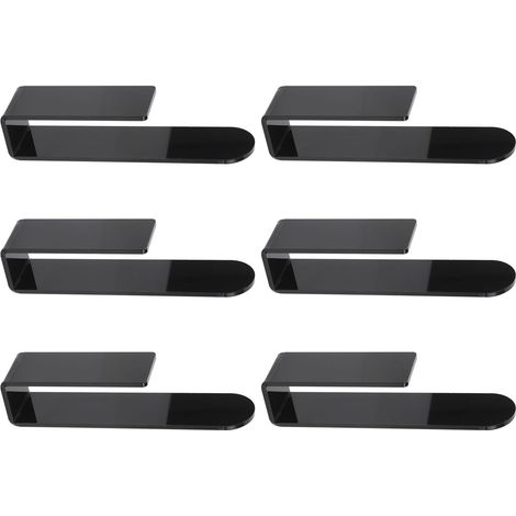 Lot de 6 porte-casquettes baseball en acrylique autocollant mural rangement chapeaux crochet porteur pour porte penderie noir (1/4)