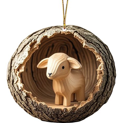 Ornement Animal - Décoration Arbre De Noël En Acrylique Plat 2D - Animaux De La Forêt - Lot De 6 Pièces (1/5)