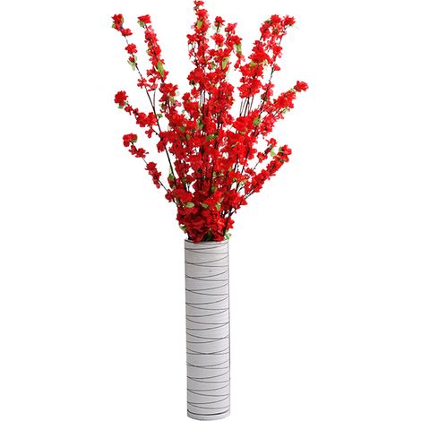 Bouquet de fleurs de pêcher artificielles, 125 cm, fleurs en soie, toucher réaliste, plusieurs branches, décoration pour la maison, un mariage ou un vase.