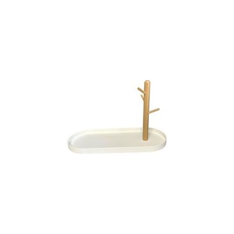 Plateau porte-clés pour table d'entrée, plateau organisateur avec 3 étagères en bois pour clés, bracelets, montres, bijoux, téléphone (1/4)