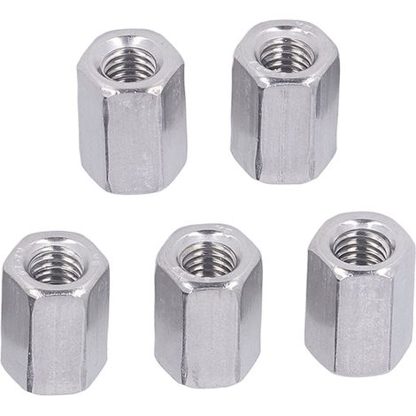 Écrous raccord hexagonaux M6x1,0 lot de 20 connecteurs en acier inoxydable 304 fixation industrielle longueur 15mm (1/5)