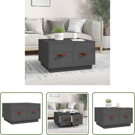 Kiefer Couchtisch - Couchtisch Grau 60x53x35 cm Massivholz Kiefer (1/5)