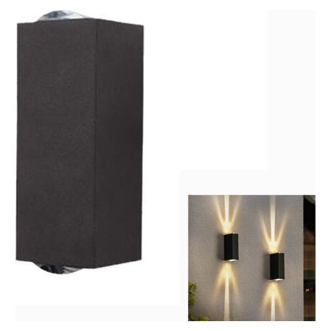 RHG Applique Murale LED Extérieure Intérieur 6W, Éclairage Mural LED Imperméable IP65 Blanc Chaud 3000K, Lampe Murale Moderne Up Down Luminaire pour Escalier Entrée Terrasse Dangle (1/5)