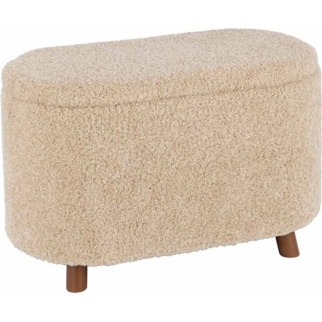 Pouf & Coffre de Rangement "Teddy" 80cm Beige (1/5)