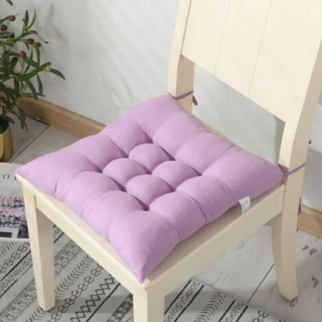 Coussin de chaise de bureau, galette de chaise, avec attaches, épais et moelleux, carré, pour chaise de salle à manger – 40 x (1/4)