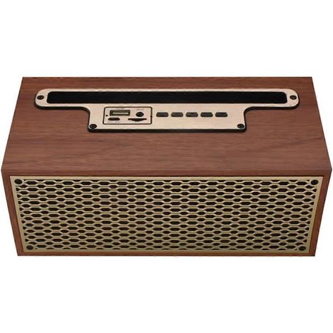 Mini Radio FM/AM Enceinte Bluetooth Vintage Rétro en Bois, Haut-Parleur Subwoofer Sans Fil pour Maison, Cadeau Rétro (1/5)