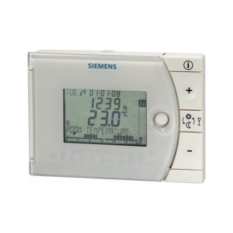 Siemens – Thermostat journalier à piles avec programmation 1 ou 2 périodes confort – Plage de 5 à 35 °C – Écran LCD clair – REV13XA