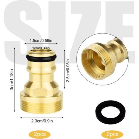 Adaptateur Robinet Tuyau Arrosage Connecteur Nez de Robinet Laiton M24 Adaptateur Robinet Cuisine pour 2 Pièces et Raccords de (1/5)