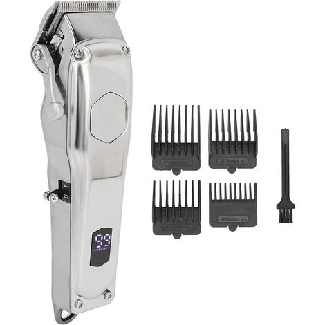 Tondeuse à cheveux électrique professionnelle avec lames en acier inoxydable, affichage numérique sans fil, rechargeable. (1/5)