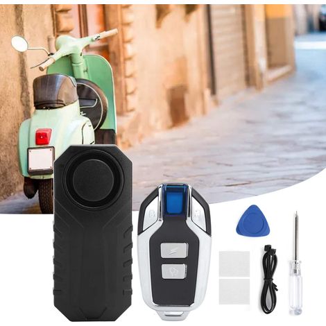 Allarme antifurto KS-SF22R nero con sirena da 113 dB, sensibilità regolabile su 7 livelli, impermeabile IP55, telecomando. (1/4)