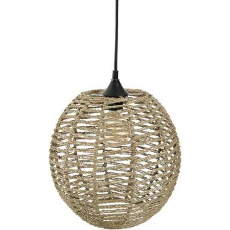 Lampe Suspension Vintage "Boule" 33cm Naturel