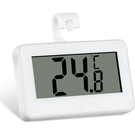 Thermomètre numérique pour réfrigérateur, thermomètre numérique LCD étanche pour réfrigérateur et congélateur avec support (blanc) (1/5)