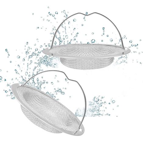 Attrape-cheveux en acier inoxydable pour bonde de douche - Lot de 2 (1/5)