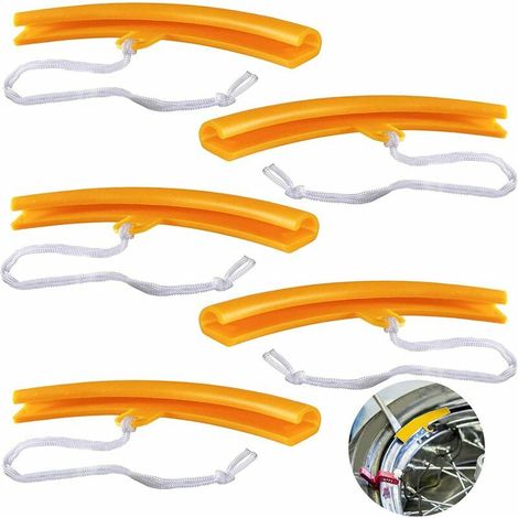 5 Pcs Pneu Protège Bord De Roue Changeur De Pneu De Voiture Protecteur De Jante Avec Trous Et Cordes Doux Réutilisable, Pour Famille, Atelier De Réparation, Voitures, Motos, Jantes De Vélo Etc—Orange (1/5)