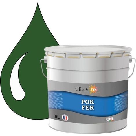Peinture - POK - Glycérophtalique - Antirouille - 10L - RAL 6002 Vert feuillage (1/4)