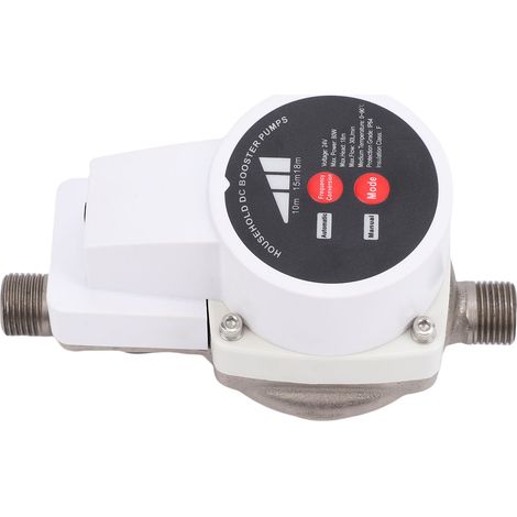Pompe de surpression de douche intelligente avec tuyau annelé, 3 vitesses, 475,5 GPH, 80 W, pompe à eau écoénergétique pour salle de bain et cuisine, prise européenne G1/2 pouce (1/5)