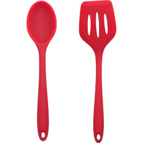Ensemble Ustensiles Cuisine - Silicone Resistante 480f - Conception Monobloc Hygienique - Pour Casseroles Antiadhesives - Lot De 2 Pieces (1/5)