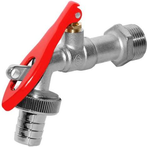 Kugelauslaufventil Auslaufkugelhahn Gartenhahn abschließbar Griff rot 3/4" (1/2)