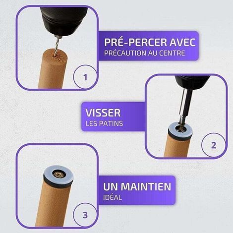 Patin pour meuble Patins De Meubles En Téflon Avec Vis 20 Pièces Rond Ø 30 Mm, Épaisseur: 6 Mm Protecteur De Sol Planeur Ptfe Planeur Teflon.. (1/3)
